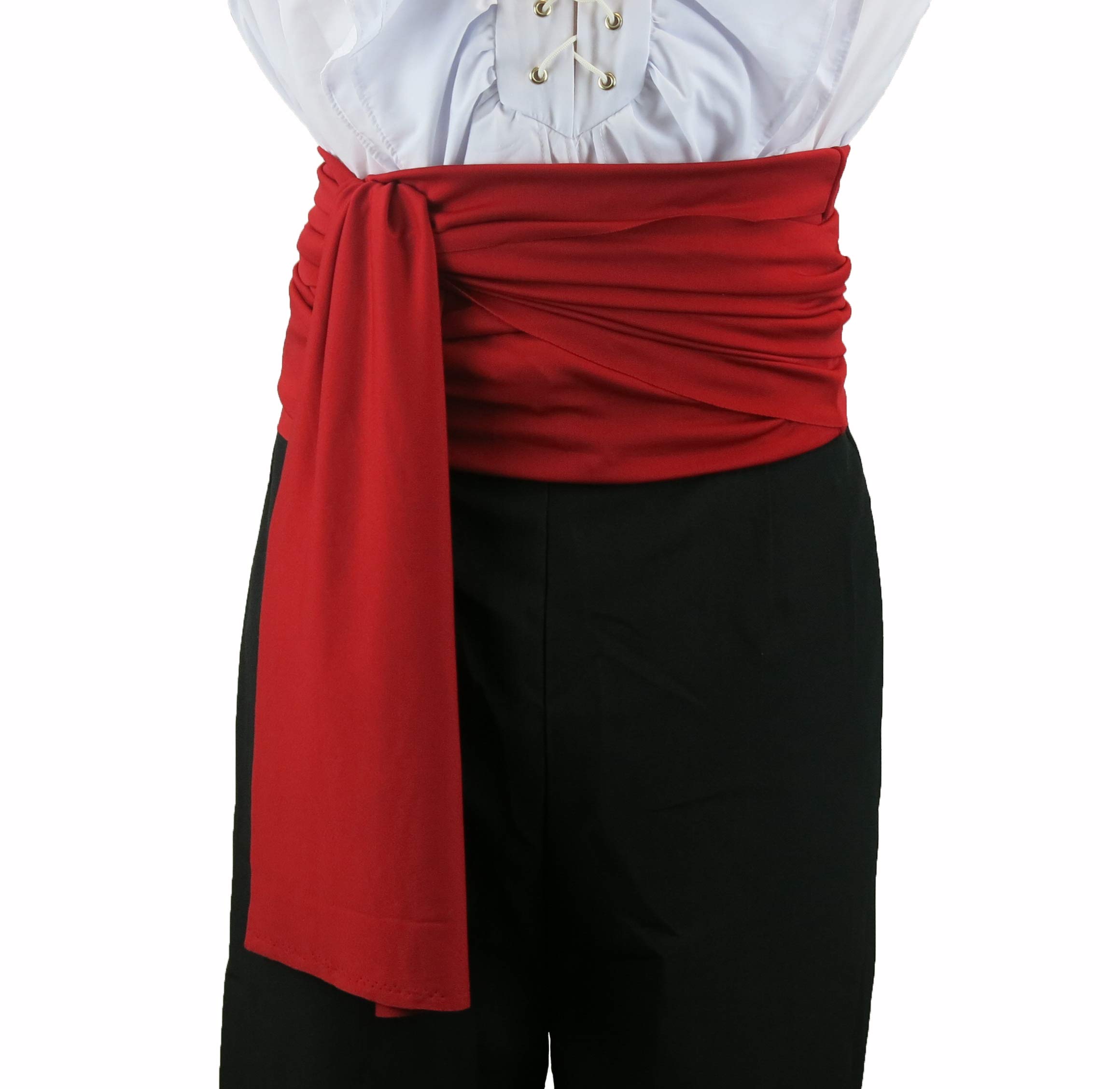 Flyingstart Pirate sash Zorro Dracula Fancy Dress Accessorie Buccaneer LARP Costume - Red