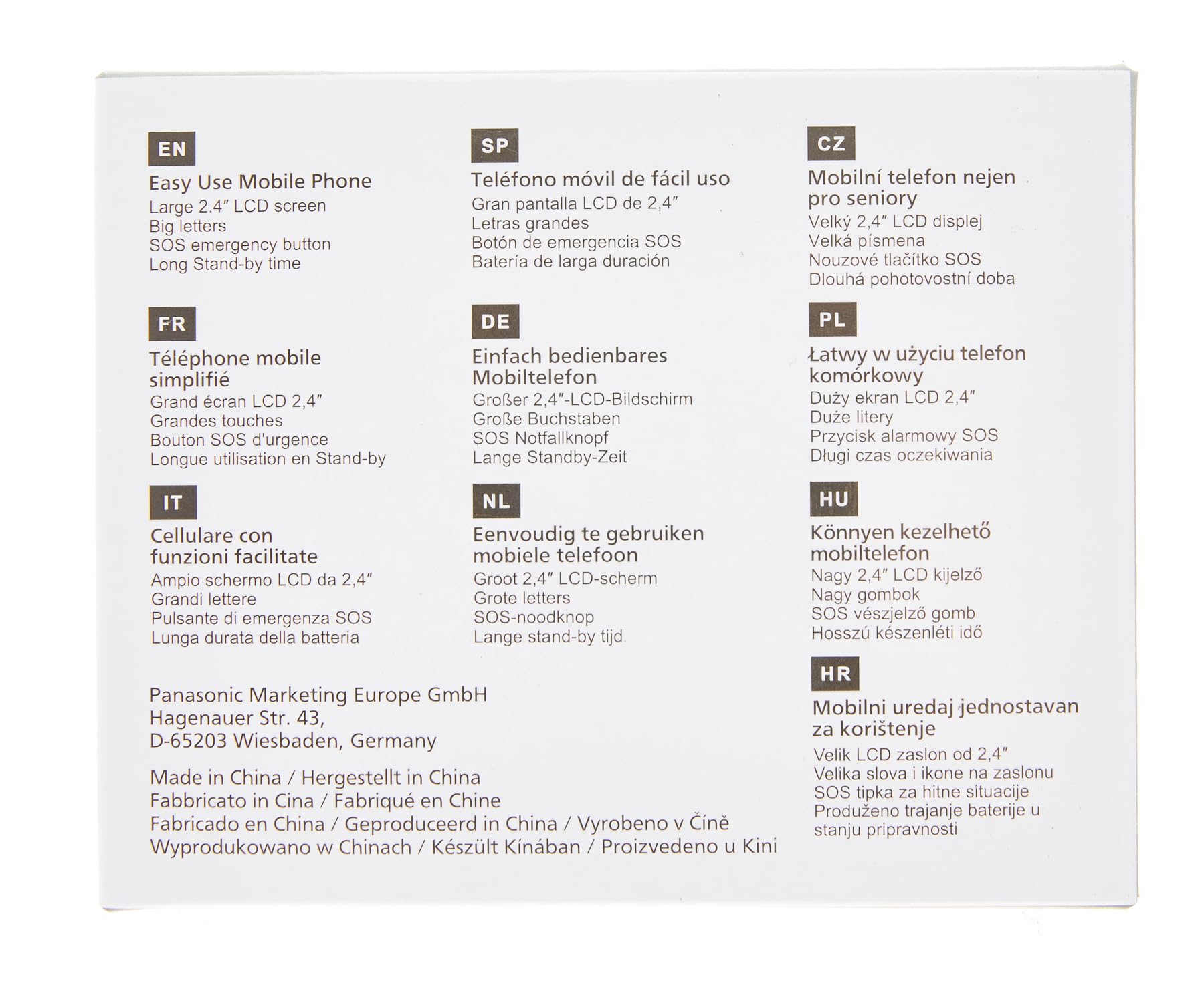 Panasonic KX-TU446EXG 2G Seniorenhandy ohne Vertrag (SOS-Notruftaste, Stoßfest, Sprachverstärker, große getrennte Tasten, große Schrift und Nummernanzeige, 2,4 Zoll Farbdisplay, Klapphandy, grau