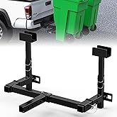 High-Loading Dual Trash Can Hauler Hitch for 2" Receiver Fit Pickup Truck | Back-Up Compatible Garbage Can Towing Carrier Garbage Can Hauler Hitch Fit UTV, ATV, Tractor, Trailer &amp; Curbside Use