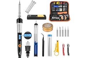 Electronics Soldering Iron, SREMTCH 80W Precision Soldering Iron Kit with LCD Display, Professional Soldering Iron Kit with Adjustable Temperature 392℉ - 842℉, ON/OFF Switch, Welding Accessories