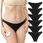 Unimisshe 6-pack Cotton Underwear for Women Low Rise Stretch Bikini Sexy Ladies Panties