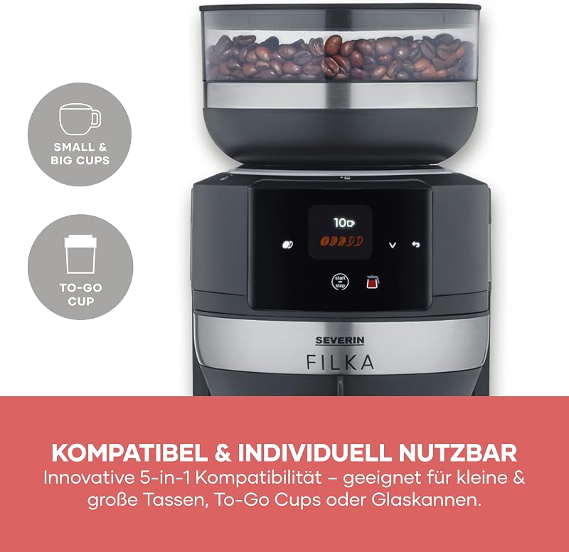Filter-Kaffeemaschine, 2L Glaskanne, bis zu 10 Tassen