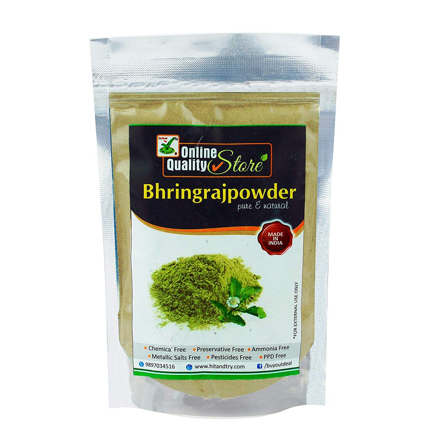 Buy Online Quality Store Bhringraj Powder for Hair Organic (100g