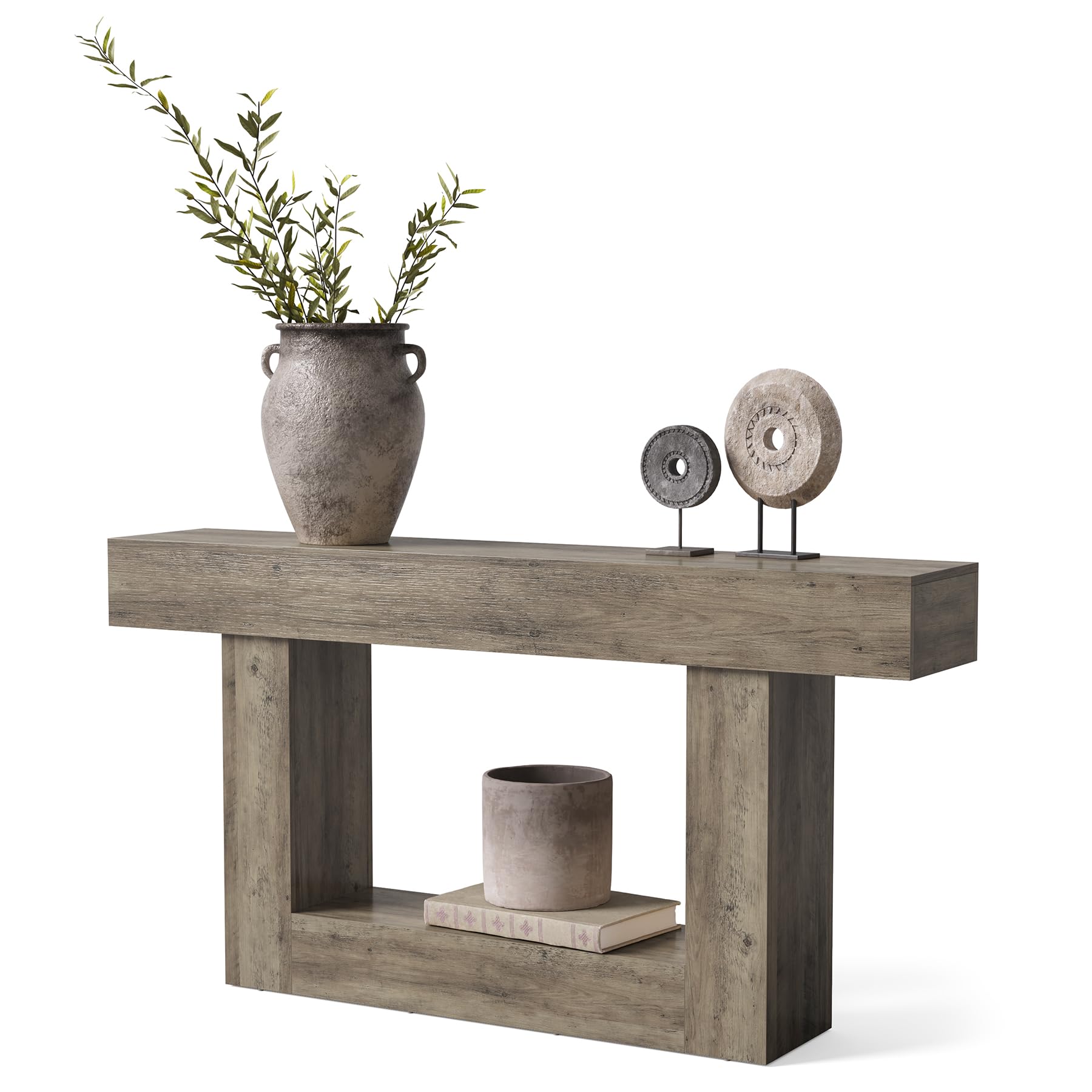 Photo 1 of *Missing Parts - Check clerk notes*
LITTLE TREE 63 Inches Long Console Table, 2-Tier Farmhouse Sofa Table Behind Couch, Large Narrow Entryway Table for Living Room, Wooden Hallway Foyer Table with Heavy Duty Base, Vintage Oak