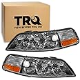 TRQ Driver & Passenger Side Headlight Assembly Set Headlights Driver & Passenger Side Compatible with 2005-2011 Lincoln Town Car FO2502214 FO2503214