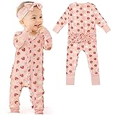 LITTLE JAMJAMS Viscose from Bamboo Ruffled Zippered One-Piece Infant Footless Sleepers Rompers 0-36 Months