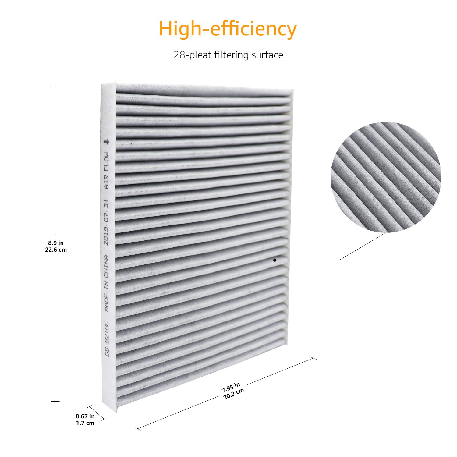 AmazonBasics - Filtro de aire para vehículos, 22,6 x 20,2 x 1,7 cm ...