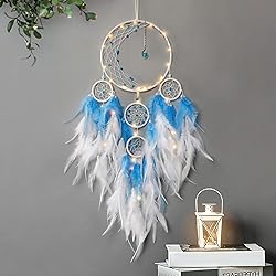 KHOYIME LED Light Up Dream Catcher Half Circle Moon