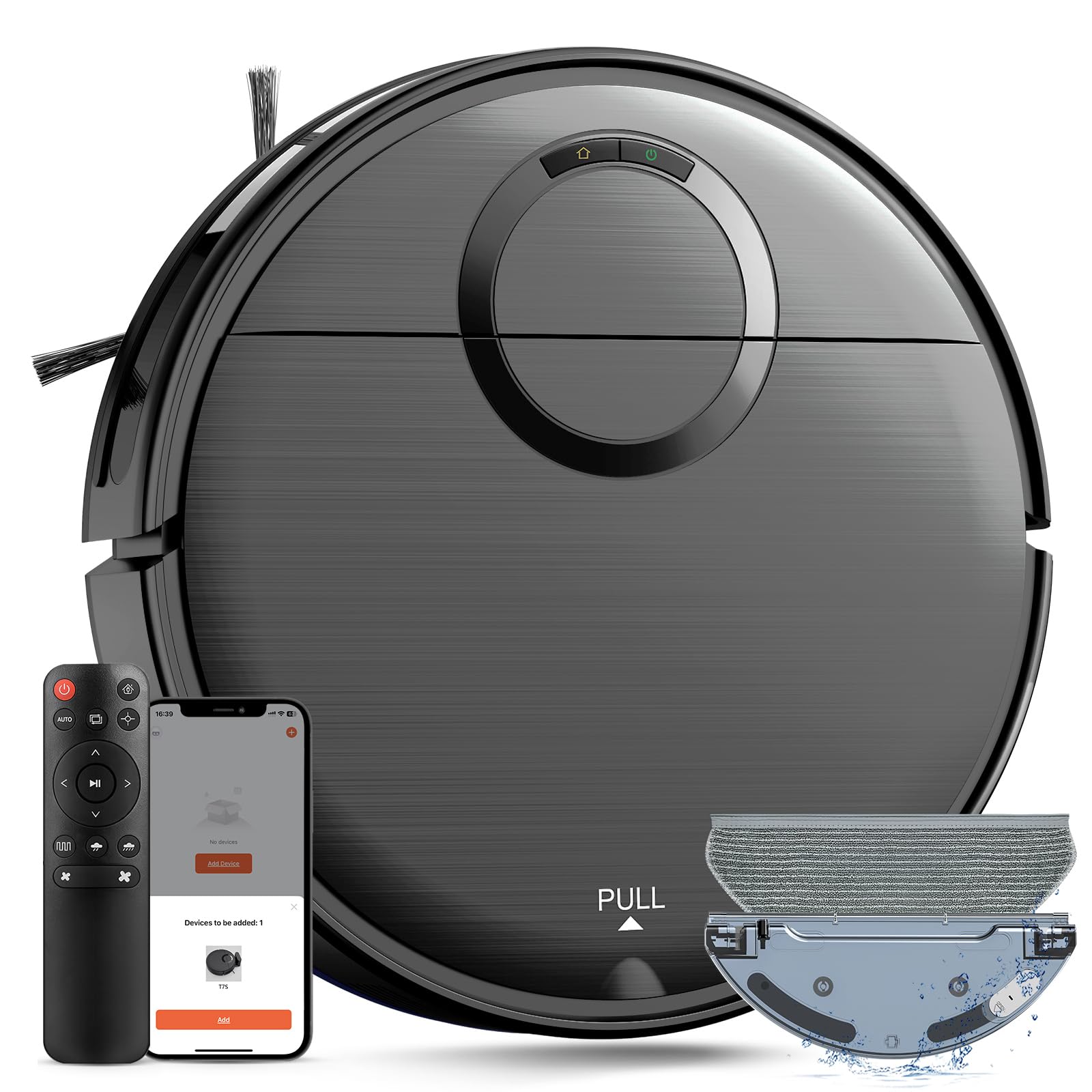 Photo 1 of UMMUND Robot Vacuum and Mop Combo, 2 in 1 Mopping Robotic Vacuum Cleaner with Schedule, Wi-Fi/App/Remote, Strong Suction, Self-Charging, Slim, Ideal for Hard Floor, Pet Hair, Low-Pile Carpet