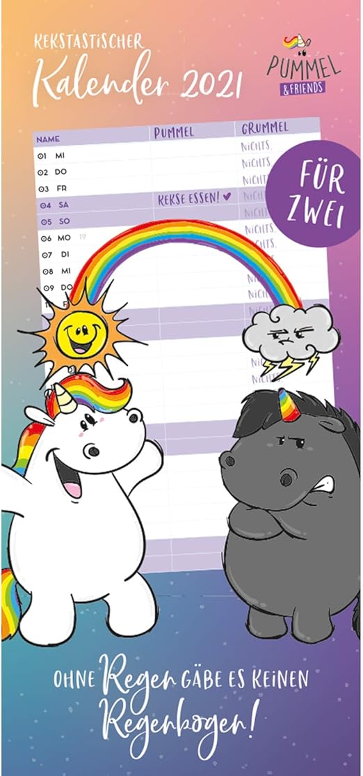 Pummel Friends Wandkalender Fur Zwei 2021 34 5 X 16 Cm Amazon De Burobedarf Schreibwaren einhorn kalender 2021 pummel
