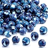 100 PCS 10mm Resin Beads Bulk for Bracelet Making Kit, Blue Round Loose Beads for Jewelry Earring Necklace Rings DIY Art Craft Projects Ornament Gifts