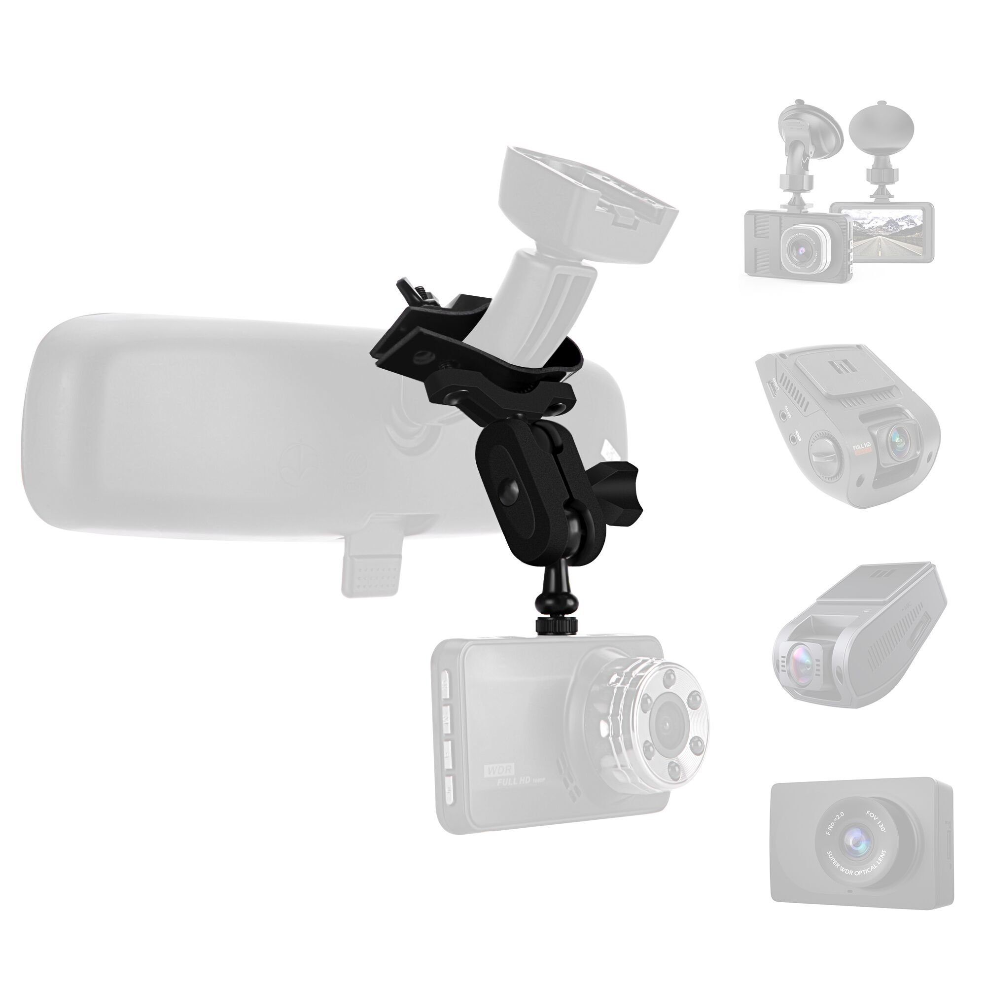 SoeKoa Dash Cam Mount Holder, Come with 10+ Different Joints, Compatible with TOGUARD, apeman, Yi, YI Nightscape, Crosstour, Mibao, SuperEye, Modohe, DuDuBell Dash Cam Dash Cam/GPS