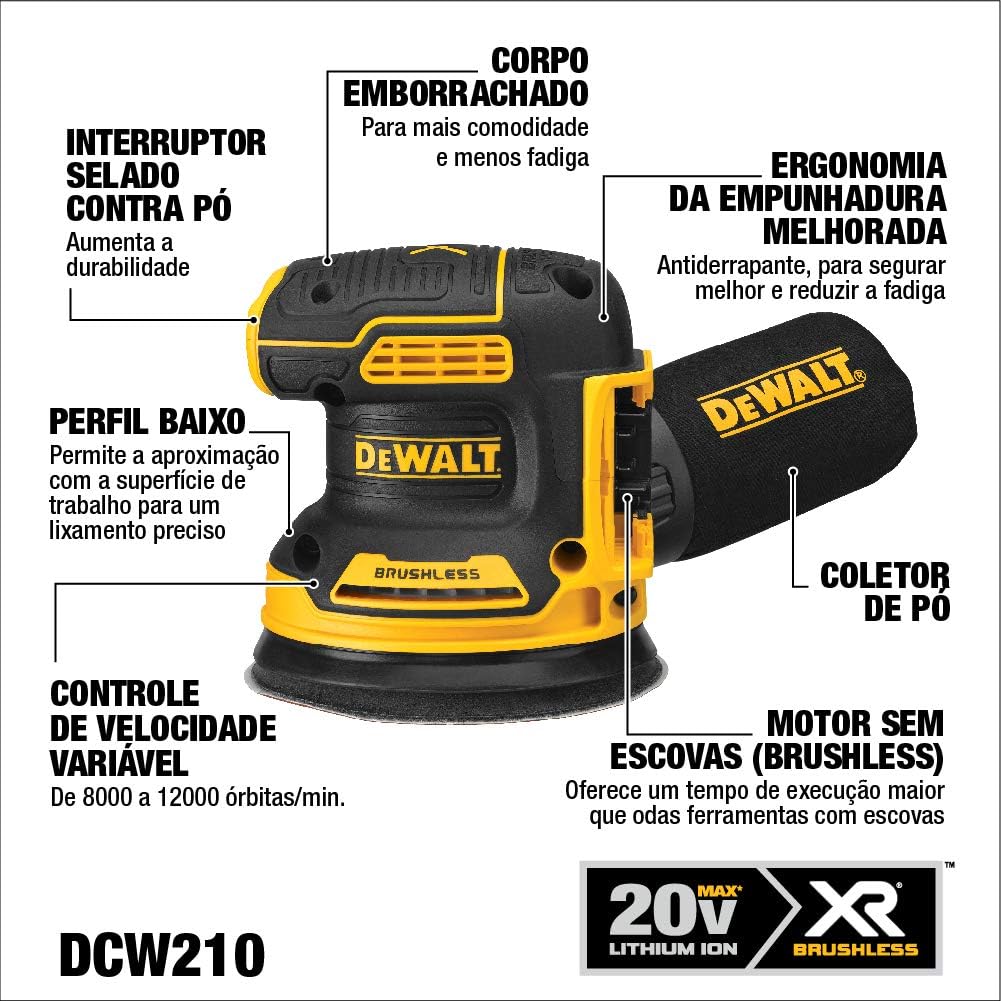 DEWALT 20V MAX Orbital Sander, Tool Only (DCW210B) - - 
