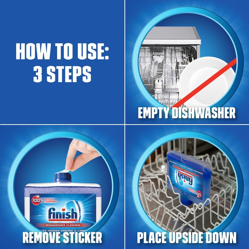 Finish Dual Action Dishwasher Cleaner: Fight Grease & Limescale, Fresh, 8.45oz: Health & Personal Care