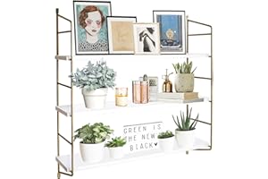 BOLUO Gold Wall Shelf Bathroom Shelves - Bedroom Kitchen Living Room Modern Book Shelf Floating Shelves 24 inch (610-G)
