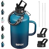 BJPKPK 2/3 Gallon Water Bottle Insulated with Straw Lid, 87oz Large, Stainless Steel Water Bottles with 3 Lids and Paracord Strap, Double Wall Vacuum Metal Water Jug,Vast