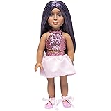 I'm A Girly Fashion Doll Lola w/ Purple Interchangeable Removable Synthetic Wig to Style - Fashionista Model Figure for Kids 