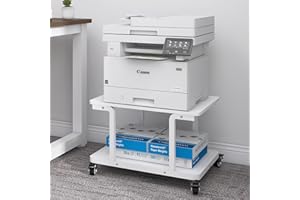 Natwind 2 Tier Laser Printer Stand, 60x50cm Large Printer Table Copier Stand Under Desk,Heavy Duty Rolling Cart with Paper St