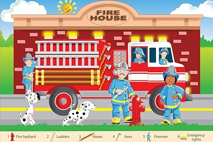 White Mountain Puzzles Fire Fighters Floor Puzzle (24 Piece)