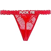 Eoribag Women's Personalized Thongs with Funny Rhinestone Letters, Custom Name Underwear Panties for Couples