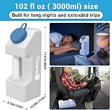 Tilcare Portable Urinals for Men Spill Proof Glow Lid 3000 ml 101 oz view 2
