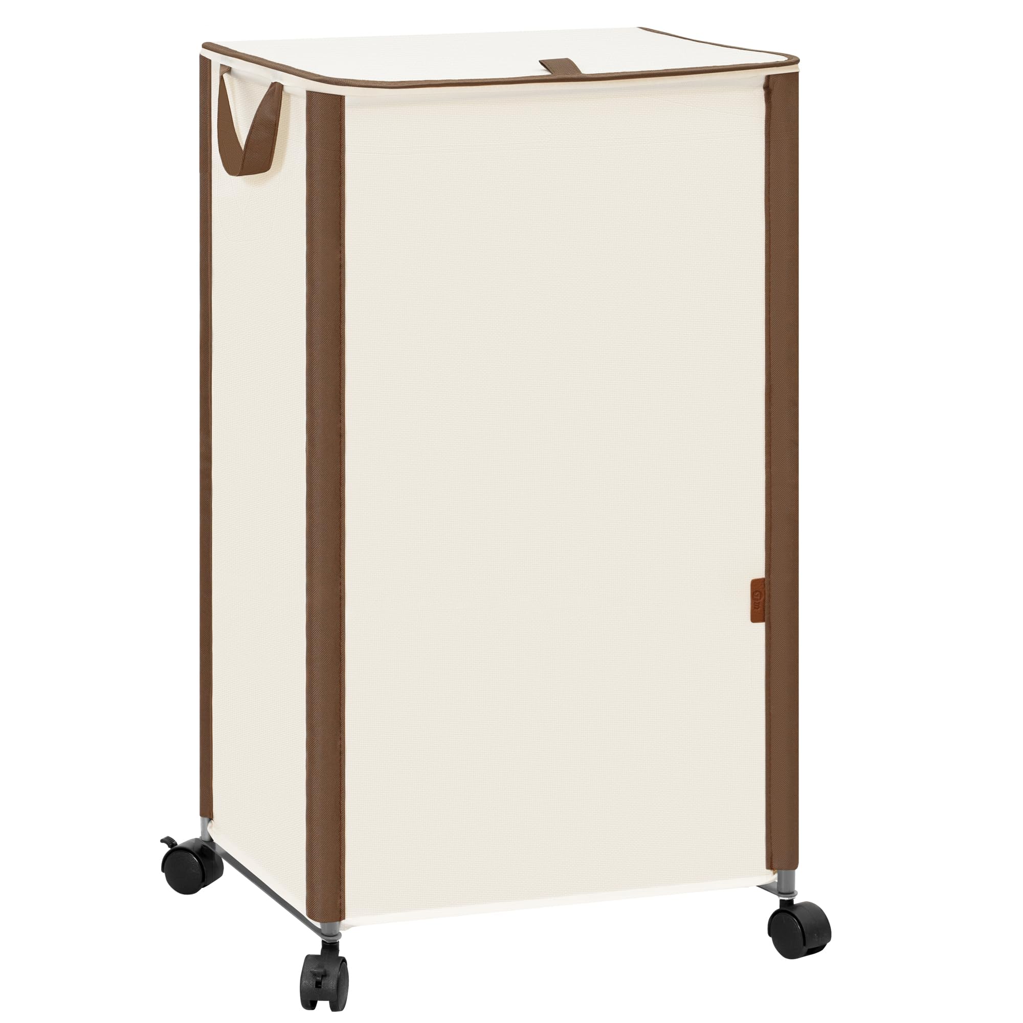 Photo 1 of **PARTIAL SET**STORAGE MANIAC Rolling Laundry Hamper with Lid, 23.7 Gal (90 L) Large Tall Laundry Basket with Wheels & Handles, Aesthetic Dirty Clothes Hamper for Small Space, Dorm, Apartment, College, Beige