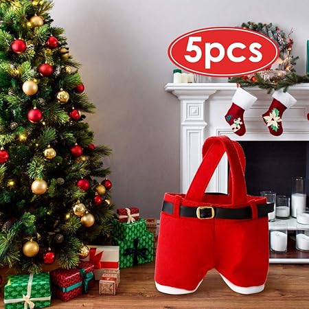 Regali Di Natale Piccoli.Zogin Caramelle Borsa Regalo Di Natale Santa Pants Per Cioccolatini Dolci E Altri Piccoli Regali Di Babbo Natale Colore Rosso Red Amazon It Casa E Cucina