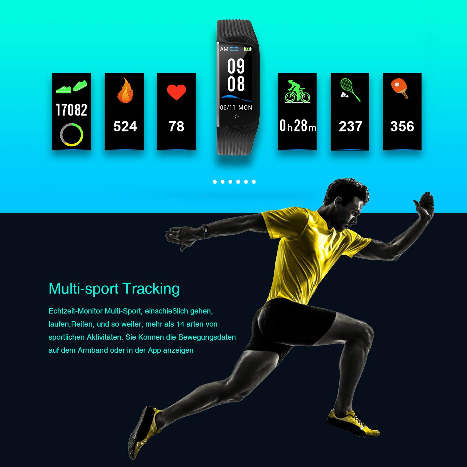 Oferta pulsera inteligente WiMiUS por 26 euros (Cupón Descuento) 2 pulsera inteligente makibes