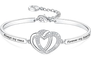 Aihitero Mothers Day Aunty/Niece Gift, ‘Aunts like You Are Precious and Few’ Love Bangle Bracelet, ‘Always My Auntie/Niece Forever My Friend’ Women Girl Jewelry, Christmas Birthday Present from Nephew