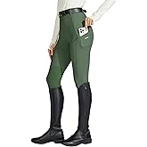 Willit Women's Horse Riding Pants Knee-Patch Equestrian Breeches Horseback Schooling Tights Zipper Pockets