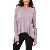 ODODOS Women's Modal Soft Long Sleeve Tee with Thumb Hole Athletic Gym Workout Tops Yoga Shirts