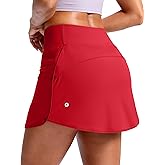 SANTINY Skorts for Women with Pockets High Waisted Golf Skirts with Shorts A Line Athletic Tennis Skirt for Casual Pickleball