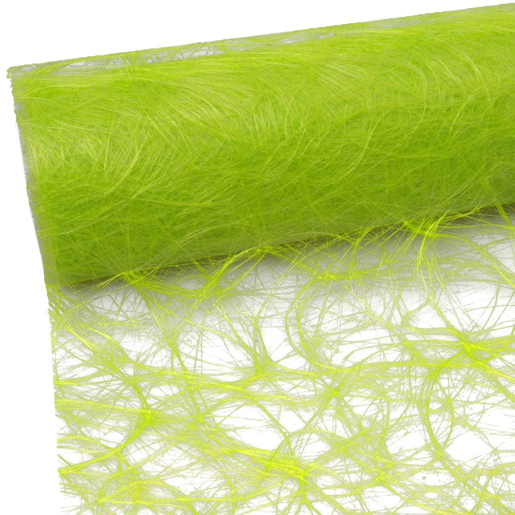 Sizoweb table runner - 25-metre roll + 100 decorative hearts - mirrored, Synthetic Fibre, meadow green, 30 cm