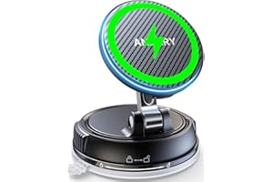 ANDERY Only for iPhone Magsafe Car Mount Charger [15W Wireless Faster Charging, 78+LBS Strongest Suction, 2400gf Strongest Magnetic] 360° Adjustable, Phone Holders for Your Car, Charm Style Finish