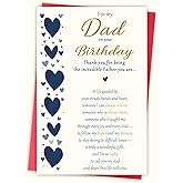 Blumon Happy Birthday Card for Dad, Birthday Card from Son Daughter.Heartwarming Birthdays Gifts