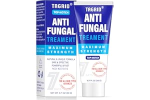 TAGRID Antifungal Cream 10X Fast, Clinically Proven Ketoconazole Soothing Relief for Seborrheic Dermatitis, Ringworm Treatment for Humans, Folliculitis, Jock Itch, Athletes Foot, Ringworm, Tinea - 20g