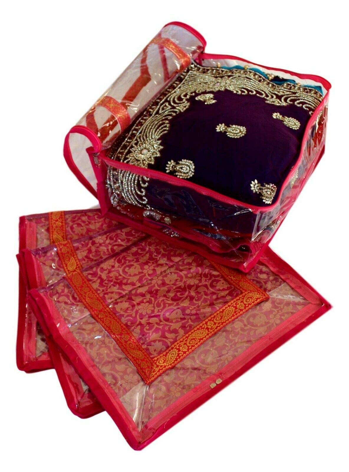 Set of 5 Large Clothes Storage Bag Saree Sari Lengha Bag Wardrobe organiser Indian wedding gift packing