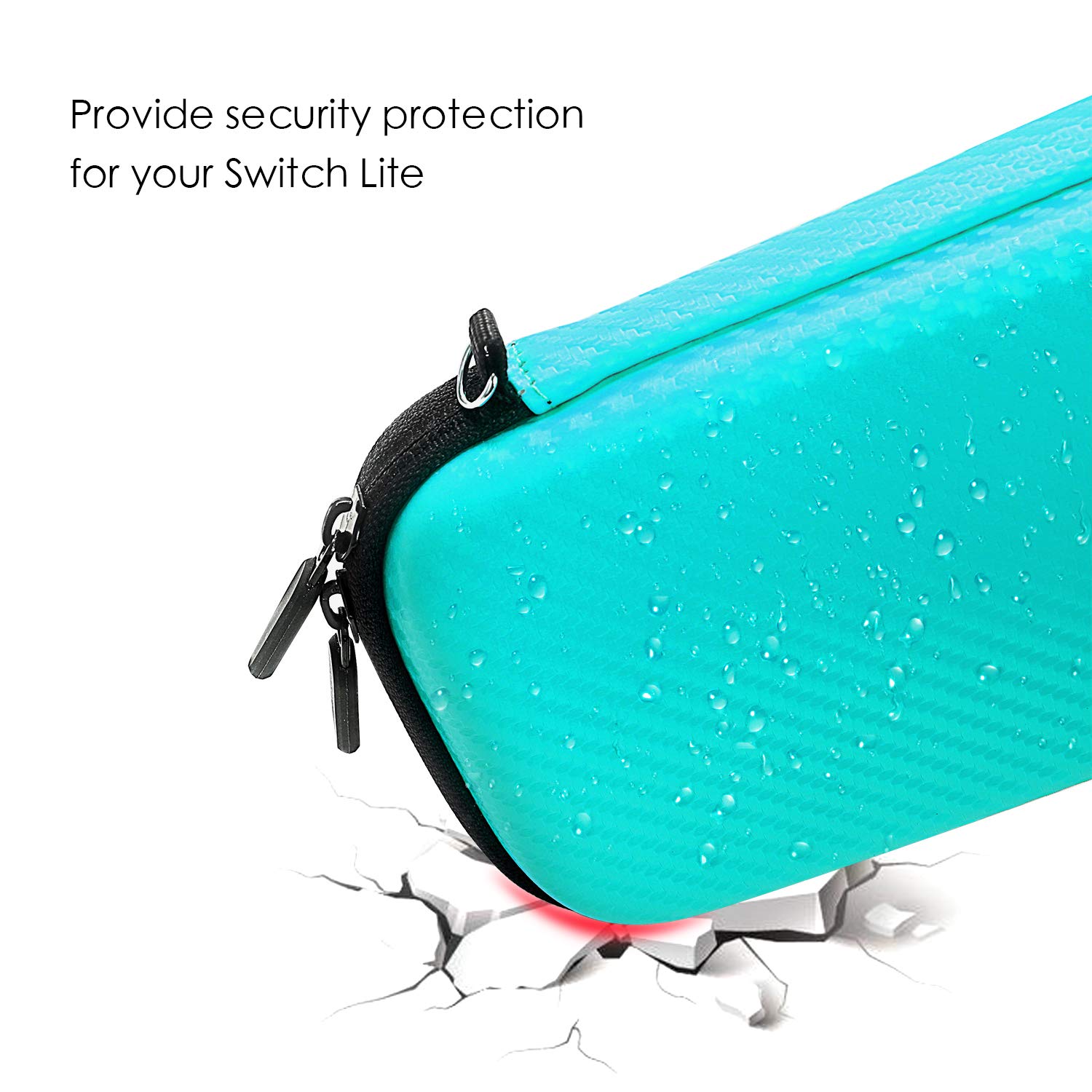 YCCSKY Carrying Case for Nintendo Switch Lite, [Portable Version] Ultra-Thin Travel Carry Case with 10 Card Slot and 1 Screen Protector Included (Turquoise Blue)