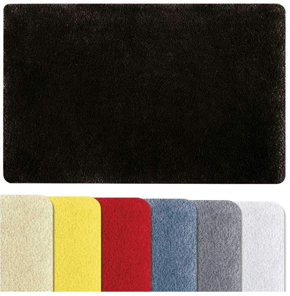 Spirella Fino Supersoft High Pile Bath Mat, Shower Mat, Washable, Non-Slip Bath Mat, 40 x 60 cm - Black