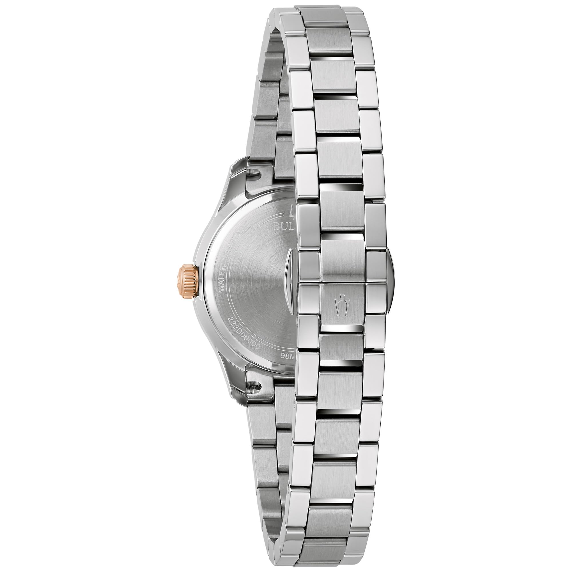 Bulova Ladies Classic Mini Wilton 3-Hand Quartz Silver Stainless Steel Watch, Day Date, 29mm