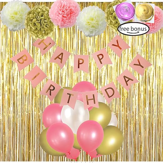 Amazon Com Litaus Birthday Decorations Gold Birthday Decorations