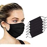 Reusable Face Mask Washable Cotton Cloth Adjustable Face Cover Breathable Comfort Black 5pcs mascarillas negras