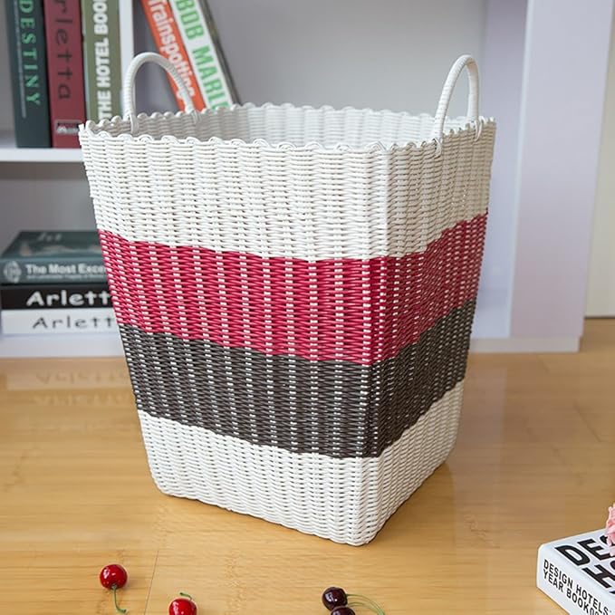 Zyl La Cesta de Almacenamiento de plástico Plegable Rattan Barril de