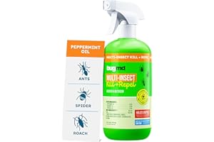 BugMD Pet Safe Multi-Insect Killer & Repellent | Peppermint Oil Spray for Spiders, Ants & Roaches | Indoor & Outdoor Bug Spray