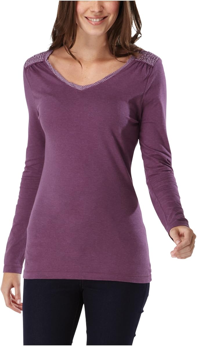 Purple essential long sleeved tee8 Amazon.co.uk Clothing