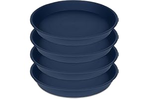 Angde Plant Saucer 16 Inch, 4 Pack of 16 inch Plant Saucer Round, Plastic Flower Plant Trays for Pots, Plant Saucers for Indoors 16", Plant Pot Saucers, Planter Tray for Planter 13-15" (16", Blue)