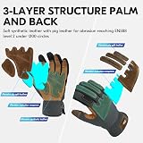 Vgo Gardening Gloves Touchscreen Thornproof Pig Leather Dexterity Breathable view 2