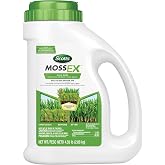 Scotts MossEx Moss Killer for Lawns, 4.59 lbs. | Easy-To-Use Shaker Jug, Contains Fertilizer to Green Grass
