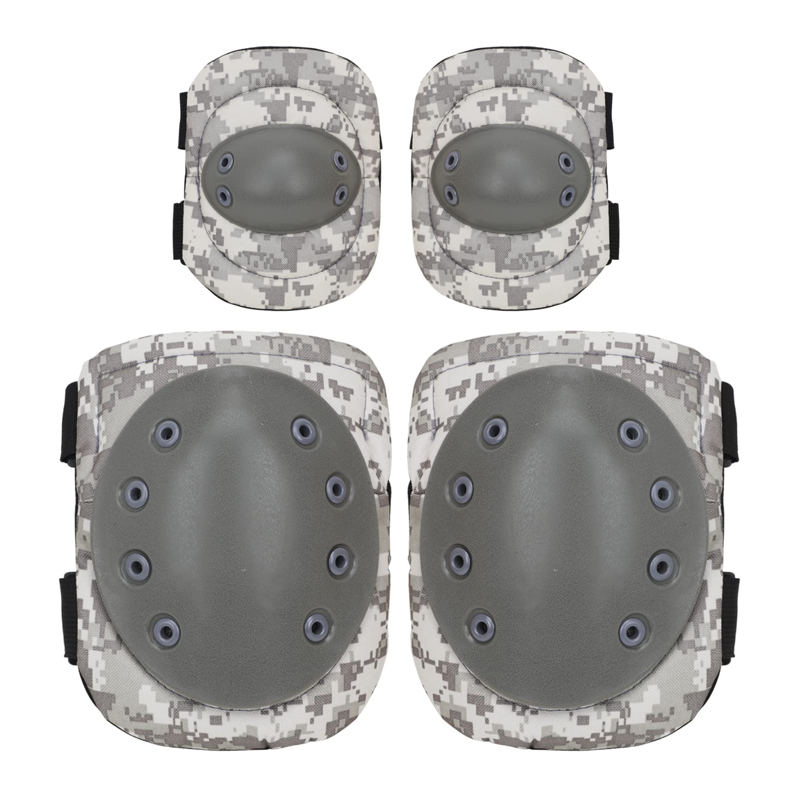 Men Women Adjustable Cycling Knee Braces Elbow Pads Collision Avoidance Knee Elbow Support Guards 4PCS Protector Gear for Skate Roller Blading Inline Skating Skateboard Biking Scooter Riding Sports