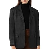 Ababalaya Women's Faux Suede Blazer Jacket 2024 Fall Fashion Outfits Casual Winter Coats